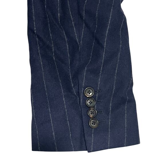 12-16 RALPH LAUREN Purple Label Men's Suit Striped 100% Wool Navy Size 42R - Picture 5 of 14